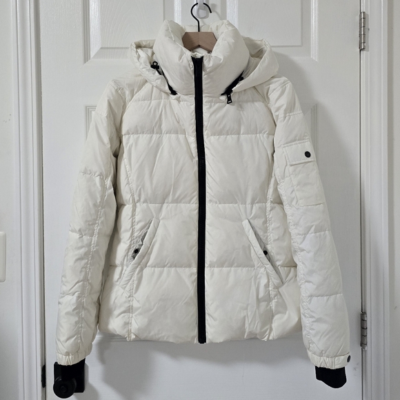 S13 White Kylie Hooded Duck Down Puffer Jacket Size L - Picture 6 of 10